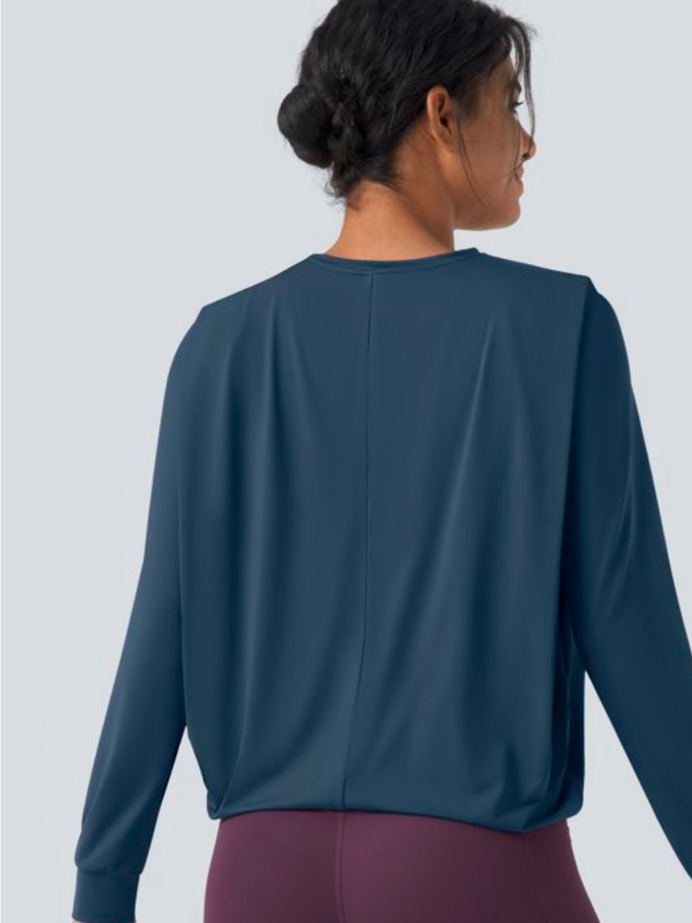 Women's Long Sleeve Crew Neck Shirt - Blue